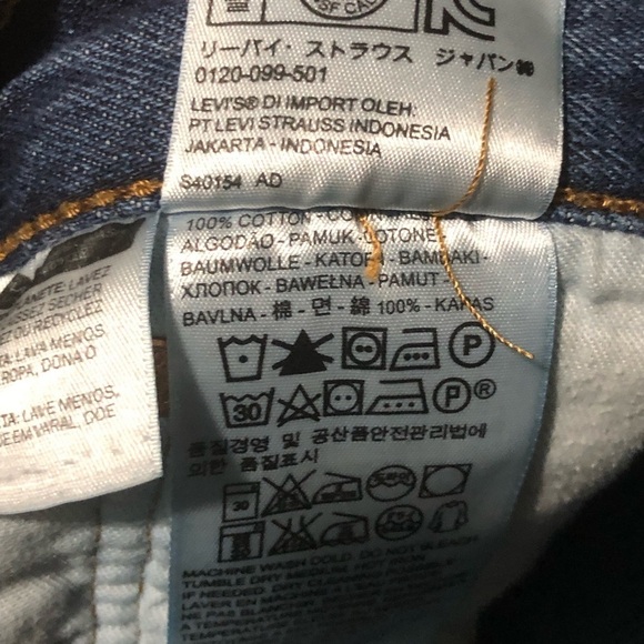 Levi's 501 Jeans Men's 40x29 Button Fly Dark Wash Relaxed Straight Leg Baggy - Picture 4 of 7